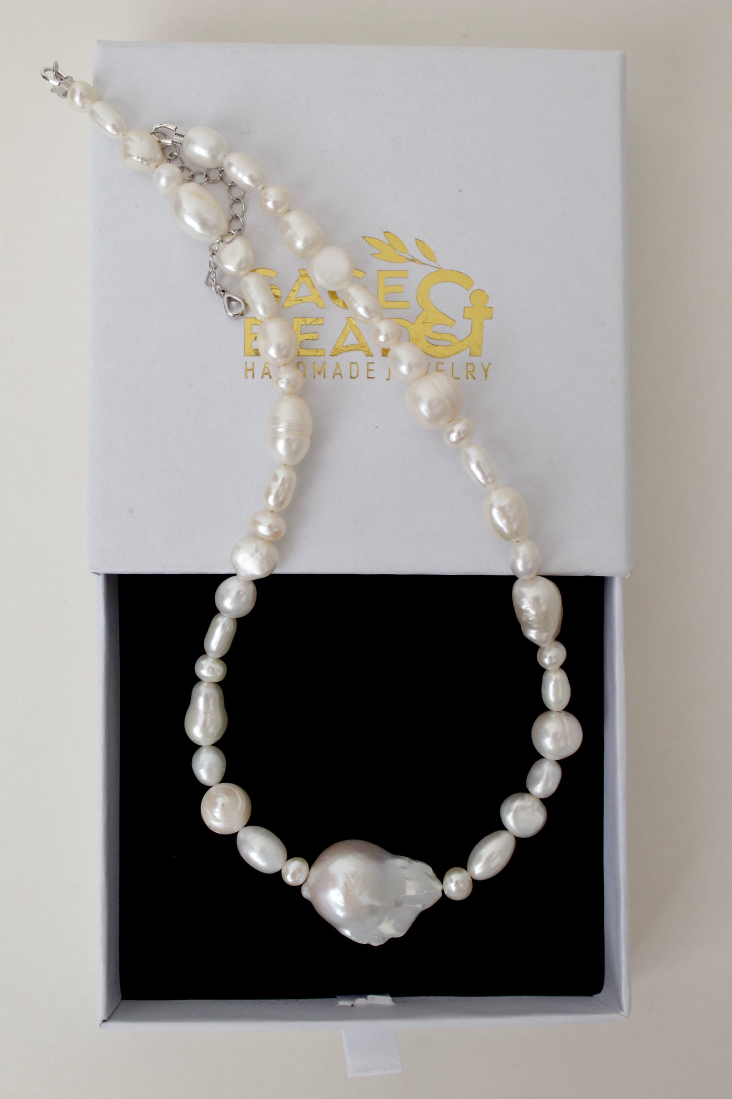 Diana - large baroque pearl choker