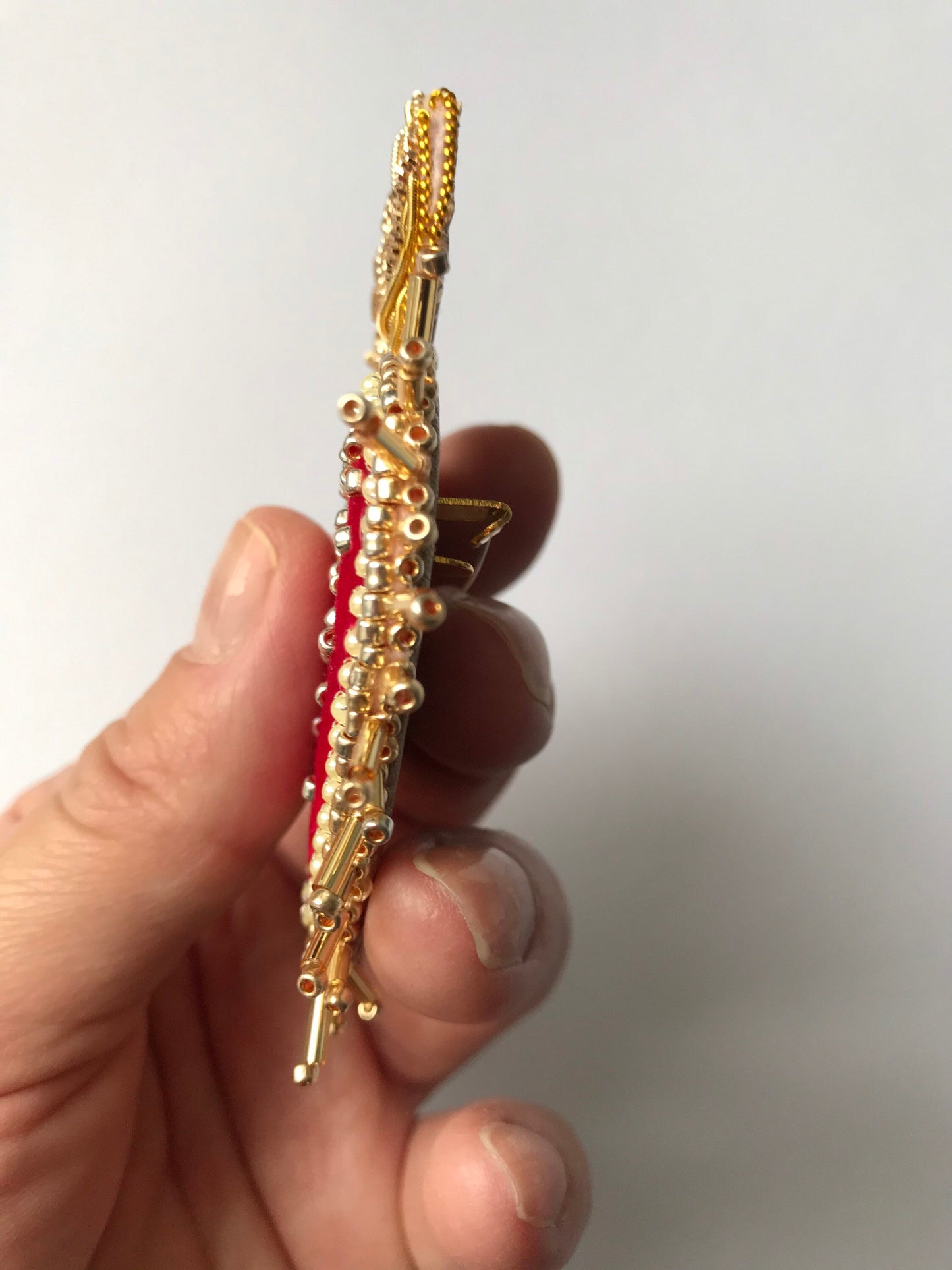 Sacred Heart Embroidered Brooch
