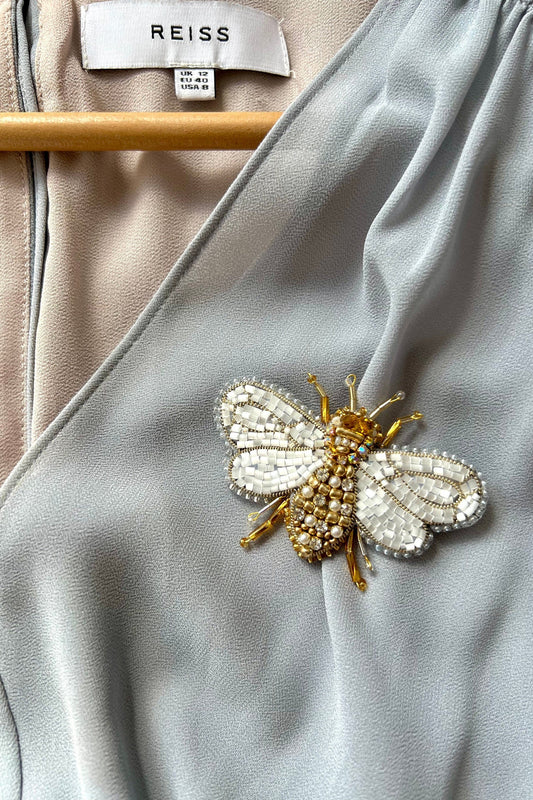 Golden Bee Embroidered Brooch