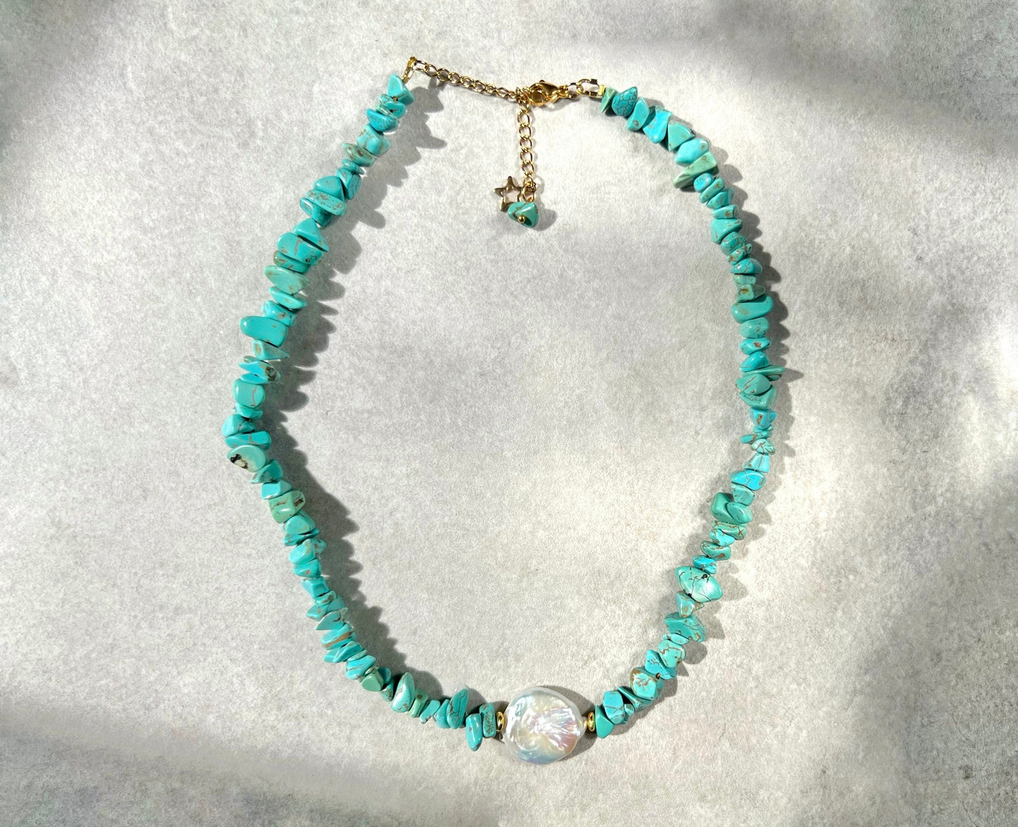 Siren - Turquoise and Baroque Pearl Necklace