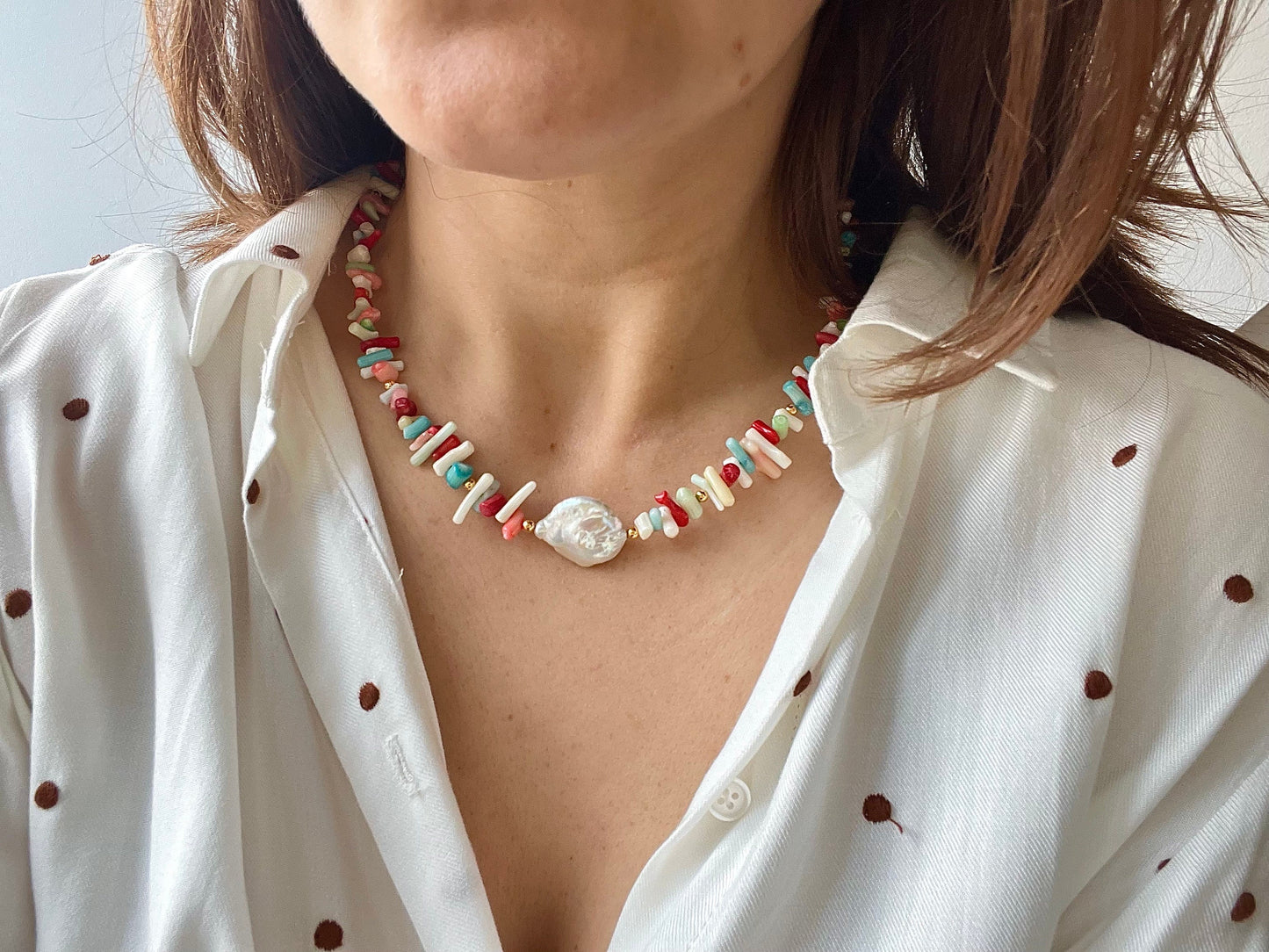 Rhode - Coral Pearl Necklace