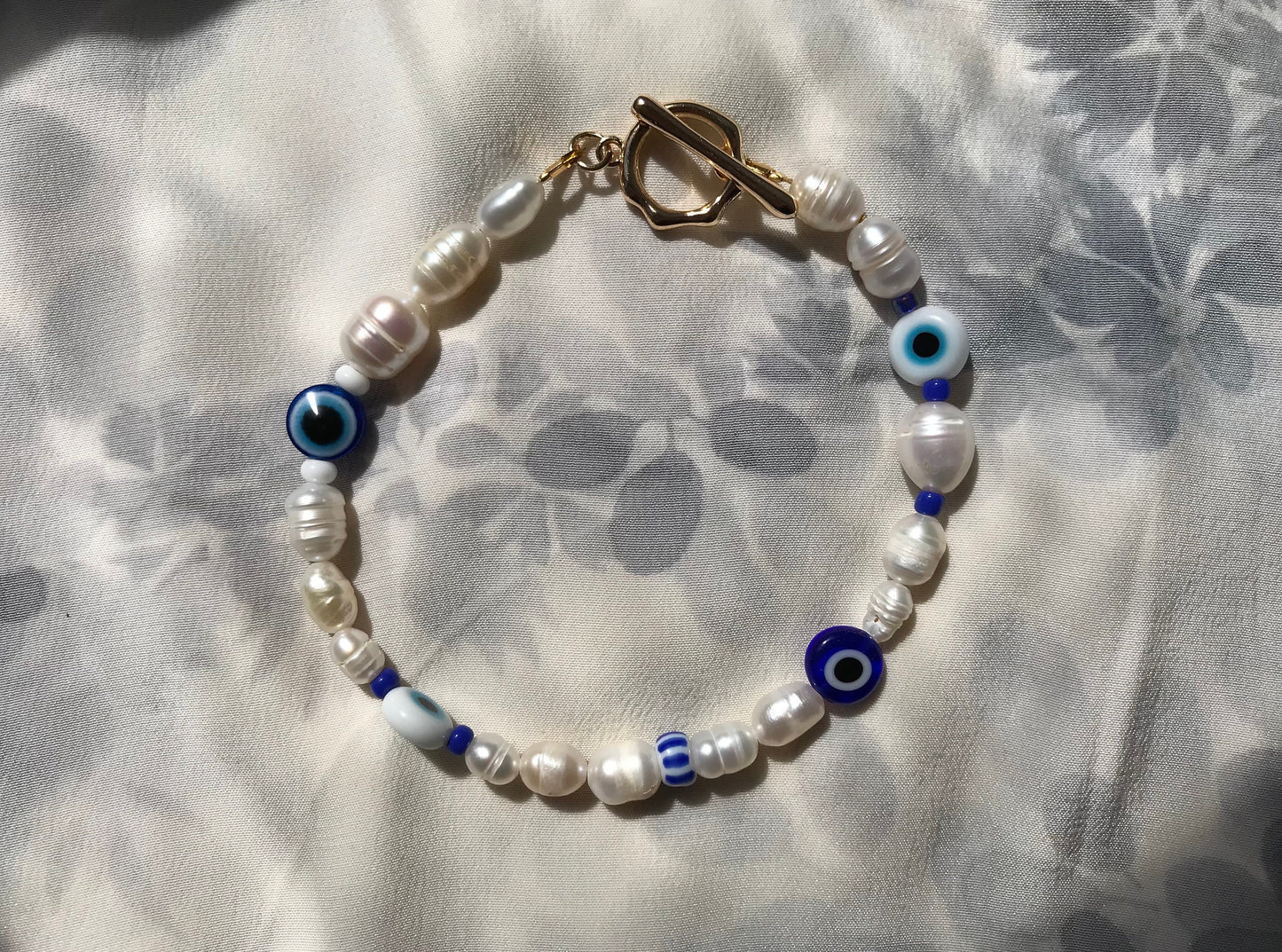 Evil Eye Pearl Bracelet
