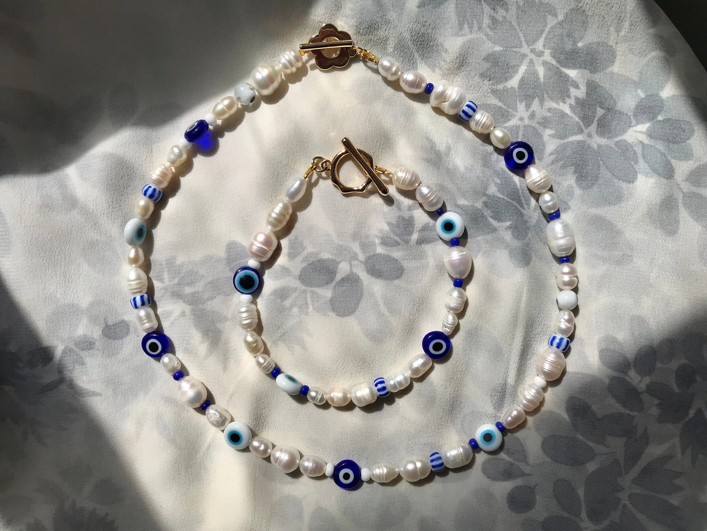 Evil Eye Pearl Bracelet