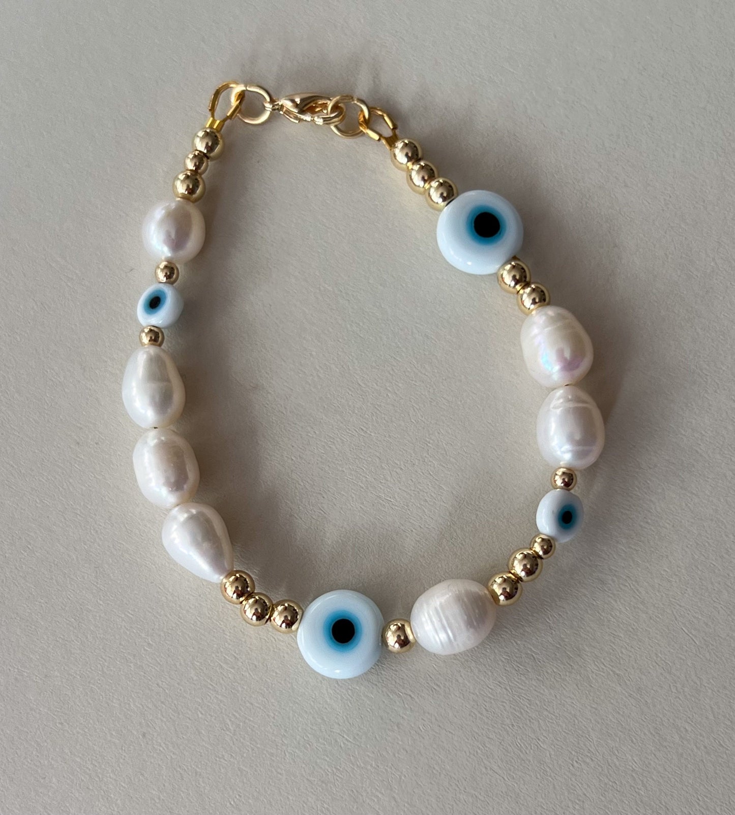 Evil Eye Pearl Bracelet
