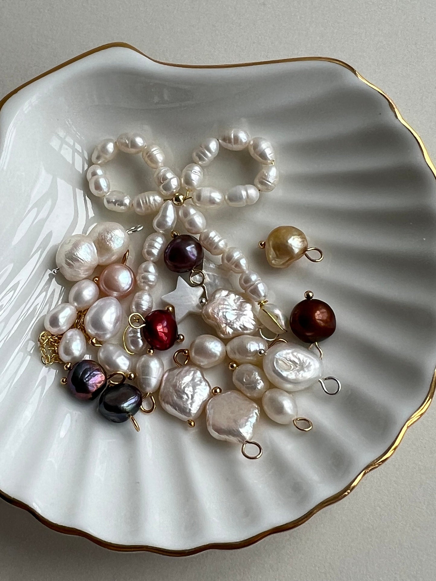 Pearl charms for earrings
