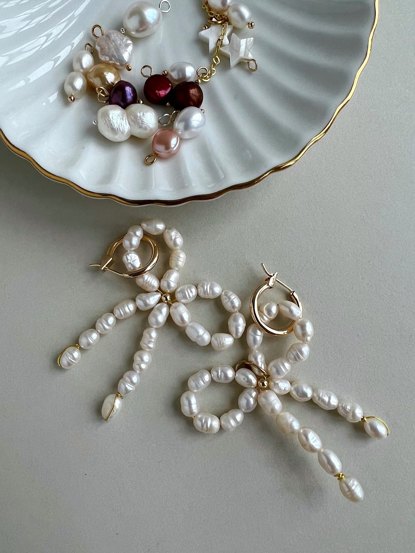 Pearl charms for earrings