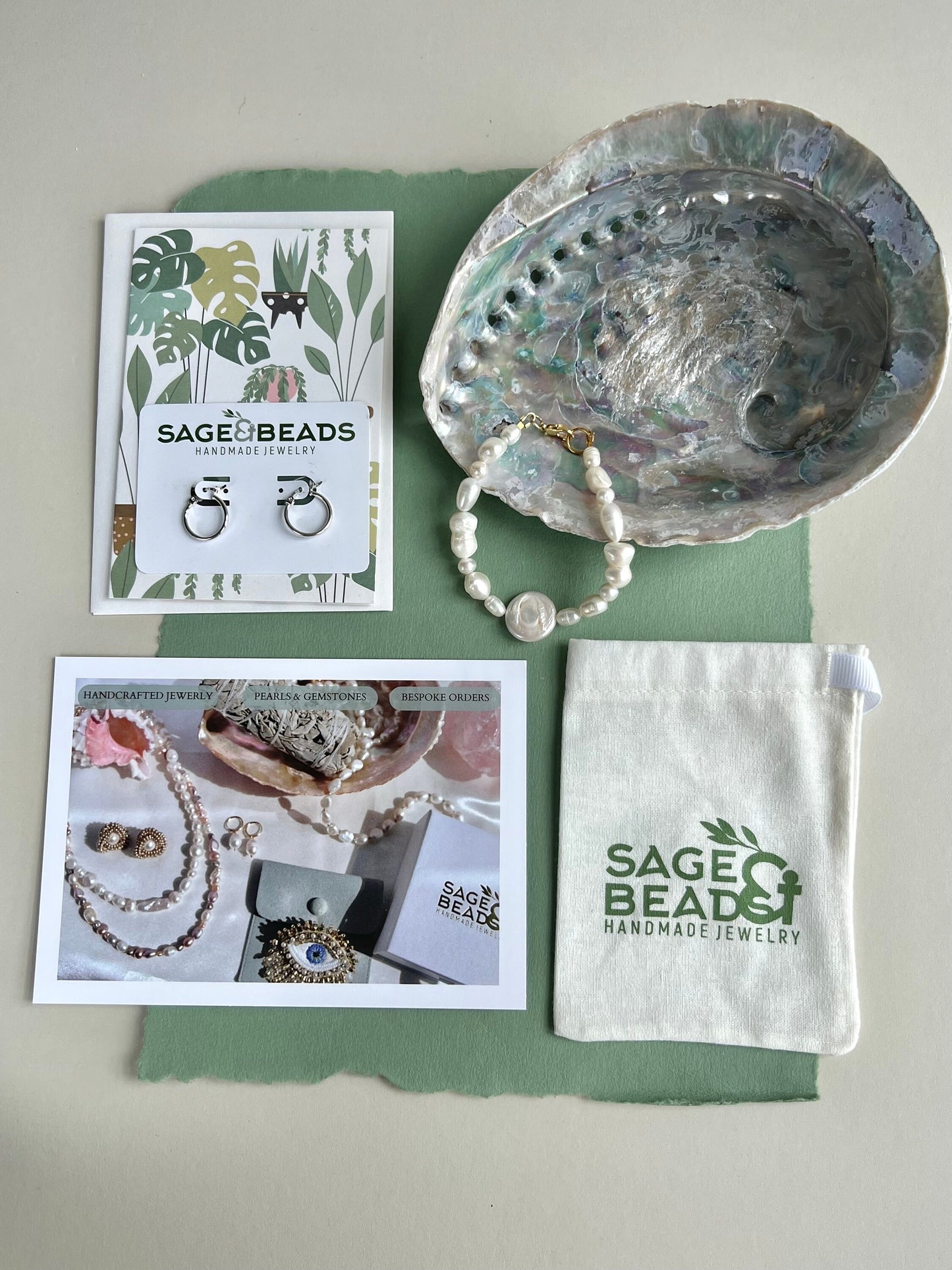 Lada - Coral, Dalmatian Jade and Pearl Necklace
