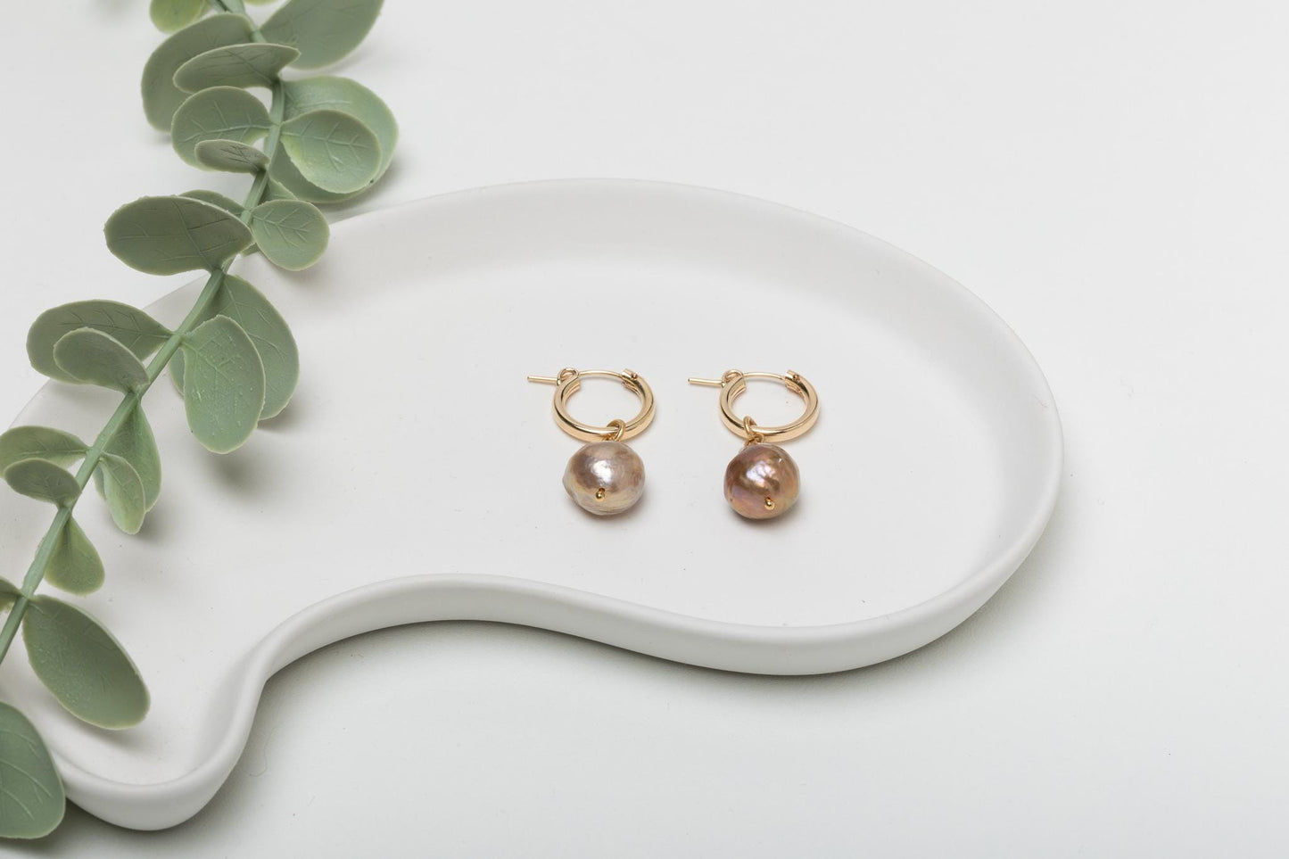 Rosie - Pink Baroque Pearl Earrings