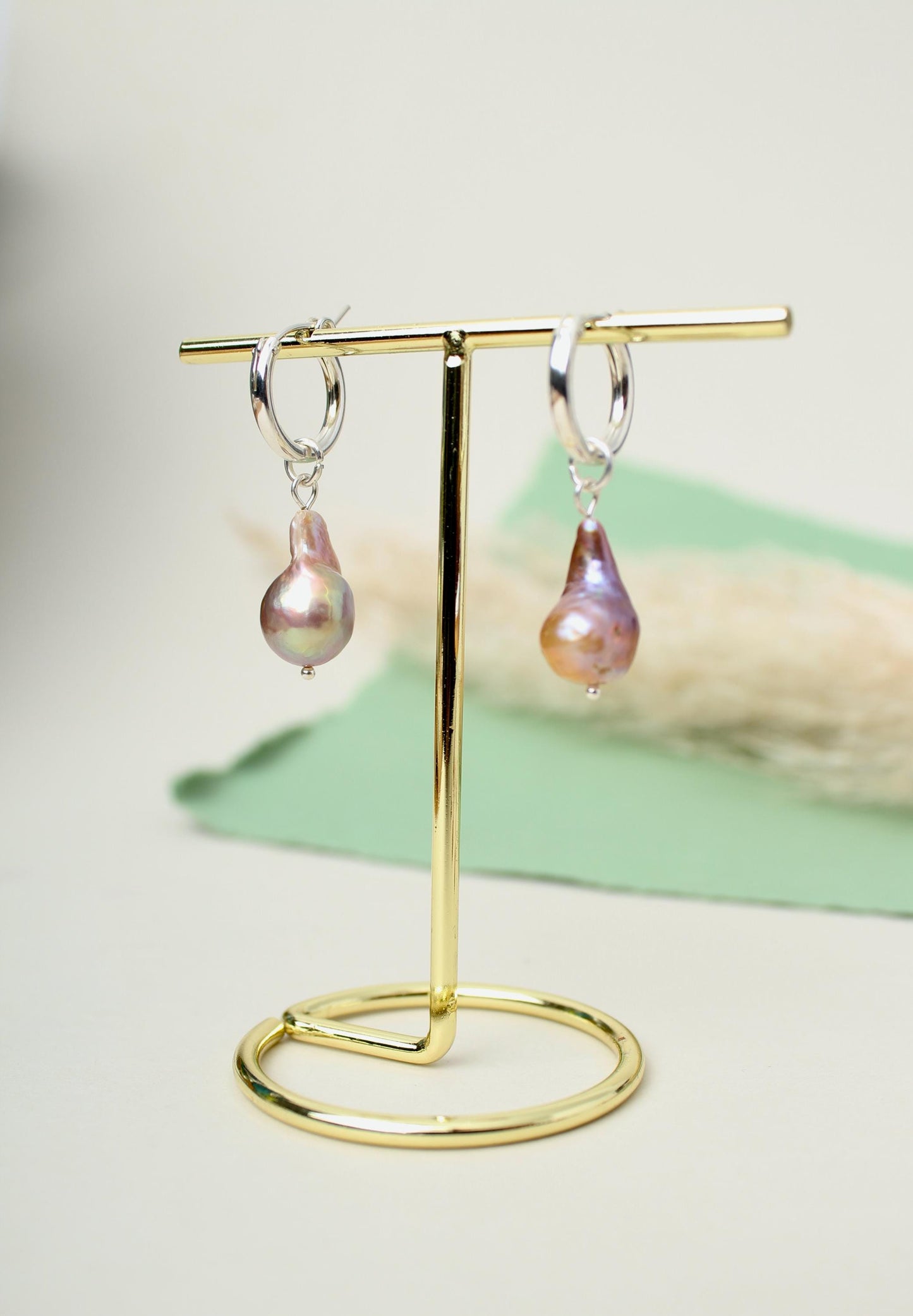 Rosie - Pink Baroque Pearl Earrings