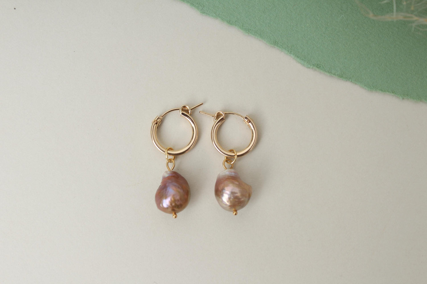 Rosie - Pink Baroque Pearl Earrings