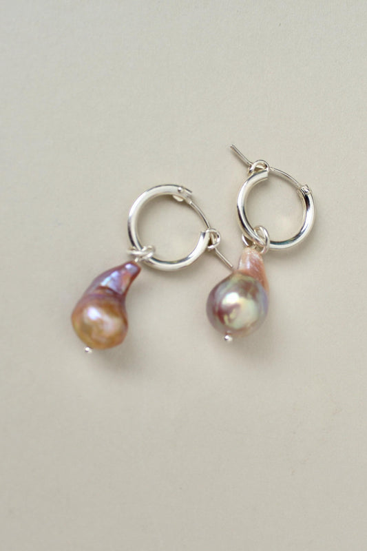 Rosie - Pink Baroque Pearl Earrings