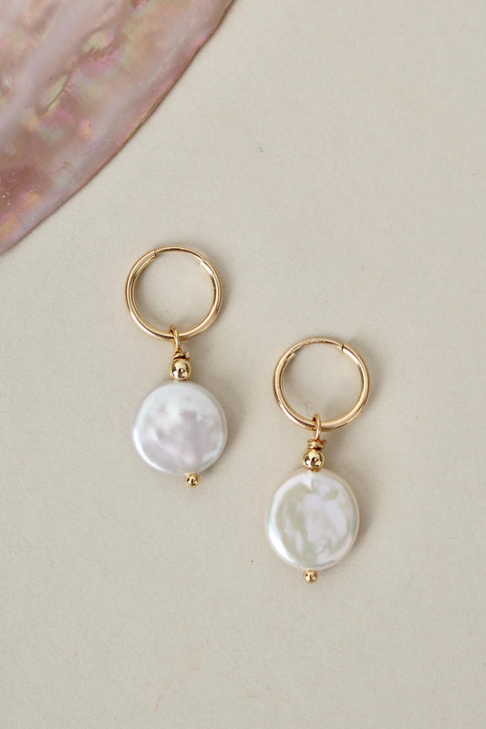 Coin Pearl Earrings