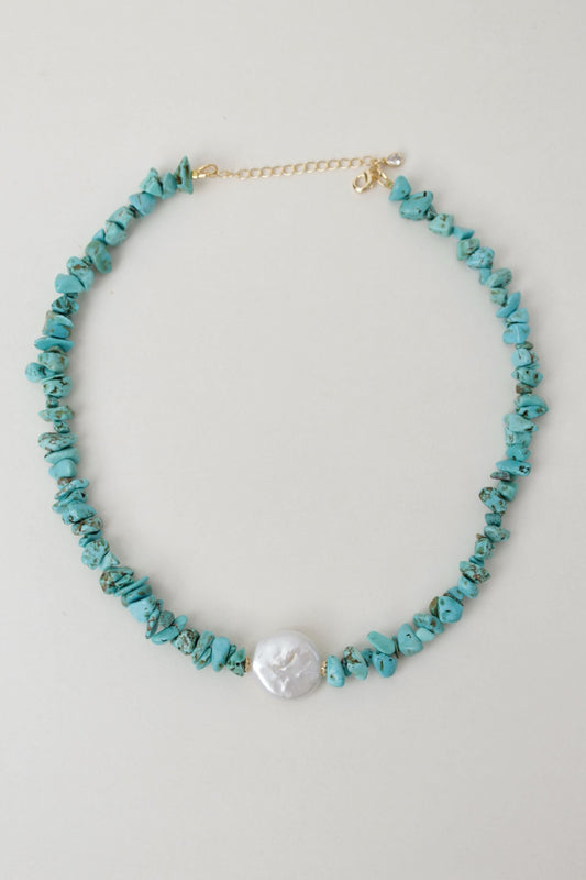Siren - Turquoise and Baroque Pearl Necklace