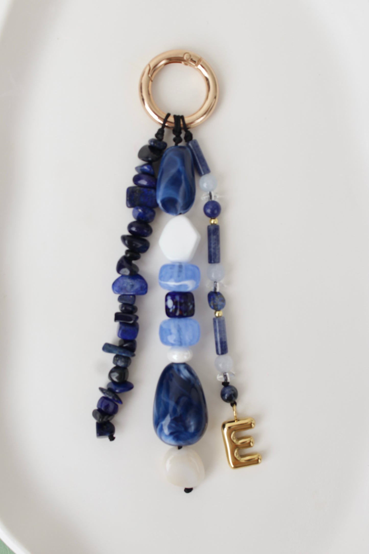Beaded purse charm, Three strings - 7 colours