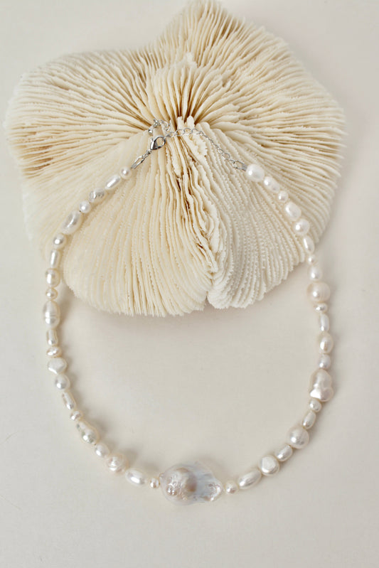 Diana - large baroque pearl choker