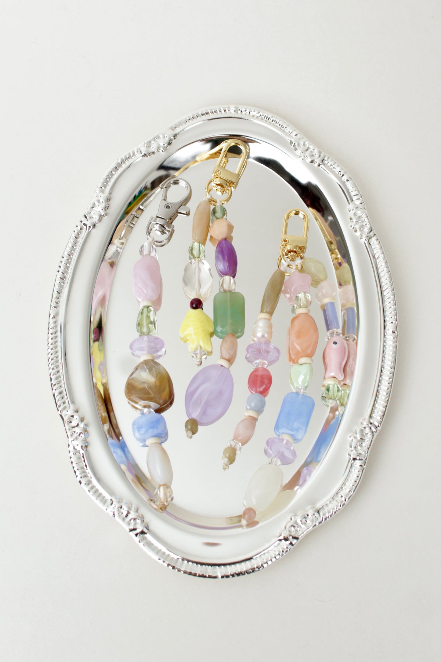 Pastel Beaded Bag Charm. 3 styles.