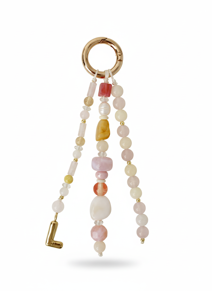 Beaded purse charm, Three strings - 7 colours