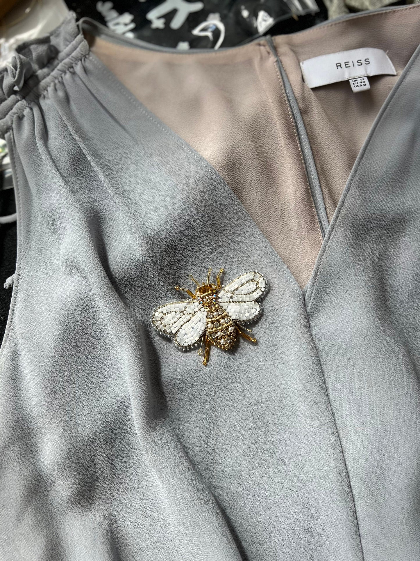 Golden Bee Embroidered Brooch