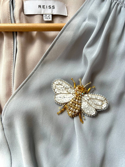 Golden Bee Embroidered Brooch