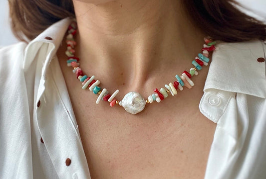 Rhode - Coral Pearl Necklace