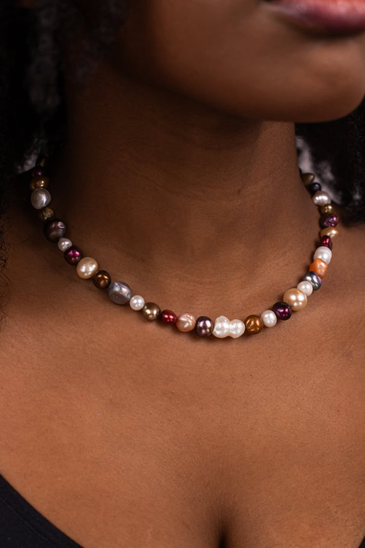 Lovina - Mixed Colours Pearl Necklace