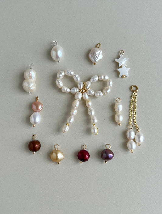 Pearl charms for earrings