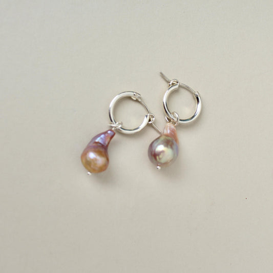 Rosie - Pink Baroque Pearl Earrings
