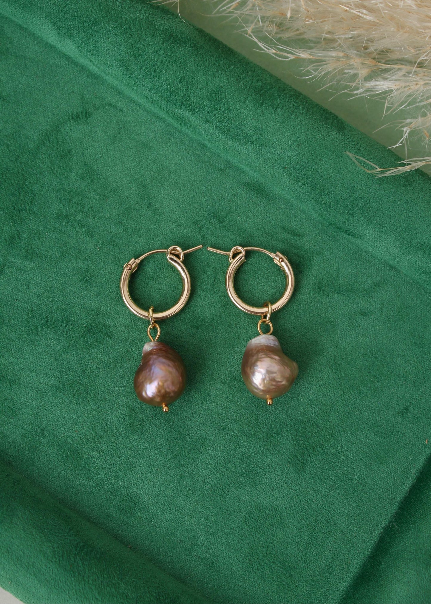 Rosie - Pink Baroque Pearl Earrings