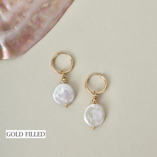 Coin Pearl Earrings