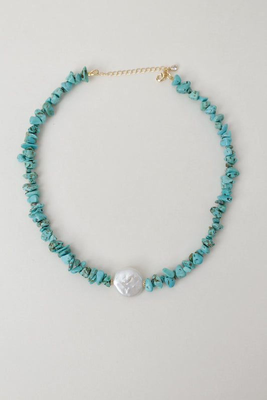 Siren - Turquoise and Baroque Pearl Necklace