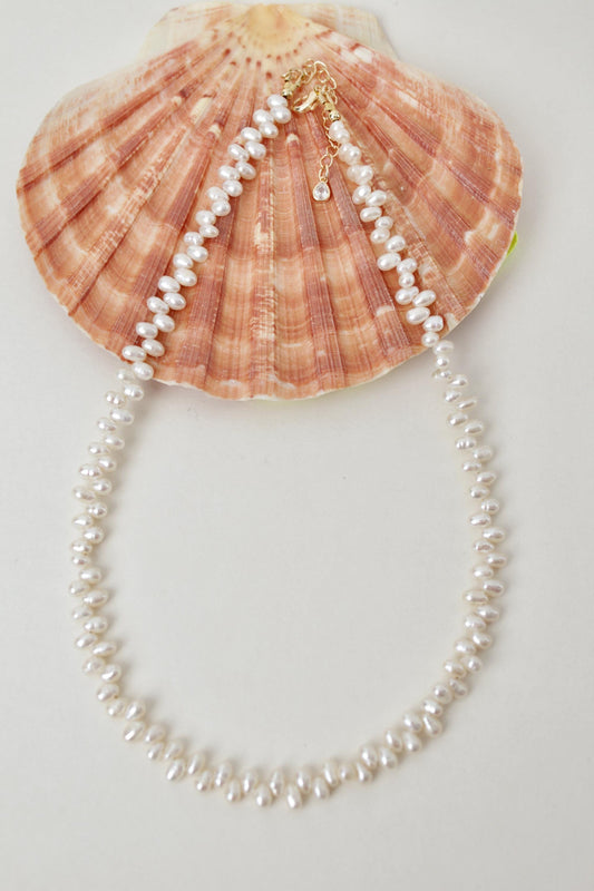 Demeter - Wheat Shape Pearl Necklace